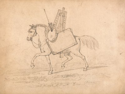 Kůň naložený uměleckými potřebami od John Sell Cotman