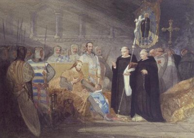 Král John a princ Henry v opatství Swinstead od John Sell Cotman