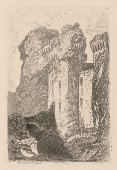 Liber Studiorum: Plate 24, Ragland Castle, Monmouthshire od John Sell Cotman