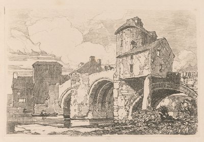 Liber Studiorum: Plate 26, Monnow Bridge, Monmouthshire od John Sell Cotman