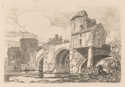 Liber Studiorum: Plate 26, Monnow Bridge, Monmouthshire, 1838. od John Sell Cotman