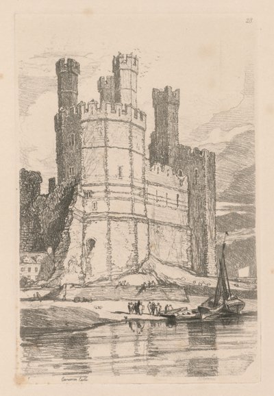 Book of Studies: Plate 28, Caernarvon Castle, N. Wales od John Sell Cotman