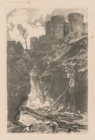 Liber Studiorum: Plate 29, Harlech Castle, N. Wales, 1838 od John Sell Cotman