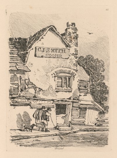 Liber Studiorum: Plate 41, Dům v Bristolu, 1838. od John Sell Cotman