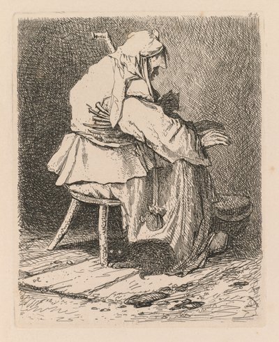 Liber Studiorum: Talíř 44, Náčrt podle Rembrandta, 1838. od John Sell Cotman
