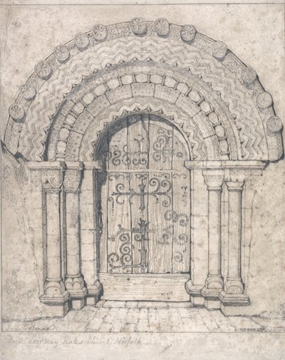 Severní dveře kostela Hales, Norfolk od John Sell Cotman