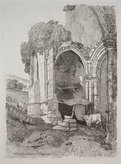 Opatství Rievaulx, Yorkshire od John Sell Cotman