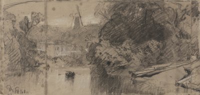 Říční krajina, pravděpodobně poblíž Thorpe, Norfolk od John Sell Cotman