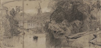 Říční krajina, pravděpodobně poblíž Thorpe, Norfolk od John Sell Cotman