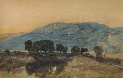 Skalnatá krajina, západ slunce, 1923 od John Sell Cotman