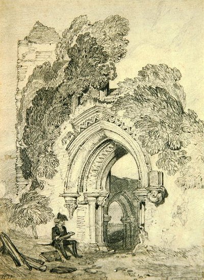 Románská zřícenina (tužka na papíře) od John Sell Cotman