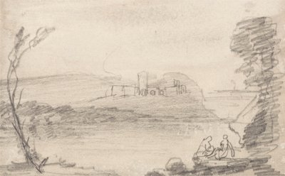 Zřícenina na jezeře, způsobem Richarda Wilsona od John Sell Cotman