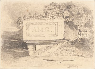 Zničená hrobka s nápisem "A.M.G." od John Sell Cotman