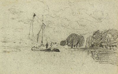 Plachetní člun (dřevěné uhlí) od John Sell Cotman