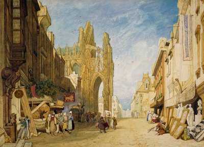 Pouliční scéna v Alencon, Normandie od John Sell Cotman