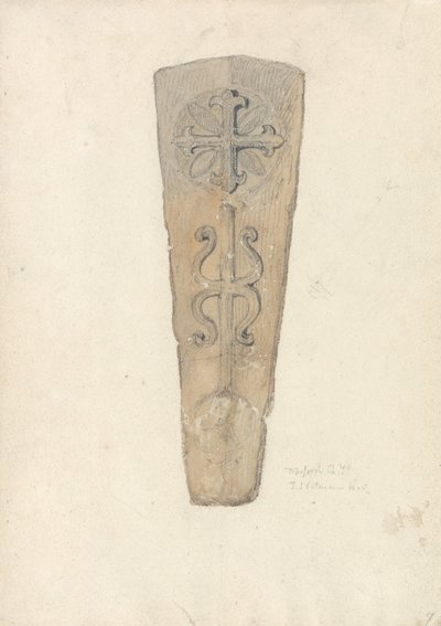 Studie víka rakve z () norfolkského kostela od John Sell Cotman