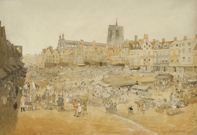 The Market Place, Norwich, převzato od pana Cooperse, 1807 od John Sell Cotman