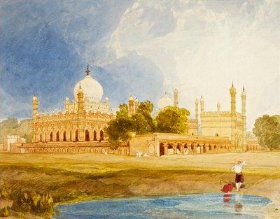 Palác Hyder Ali Khan, Rajah of Mysore, c.1825 (wc a tužka na kartě) od John Sell Cotman