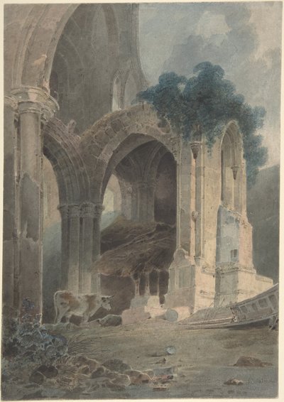 Východní konec opatství Rievaulx v Yorkshiru od John Sell Cotman