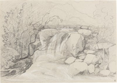 Vodopád s kameny od John Sell Cotman