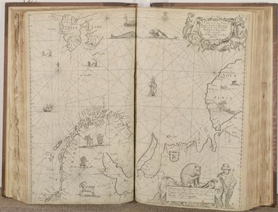 Tabulka mořských pobřeží Ruska, Laponska, Finmarke, Nové Zemly a Grónska, 1671 od John Seller