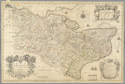 Kent, John Sellerin tutkima ja rajaama, n. 1680 (kaiverrus) od John Seller