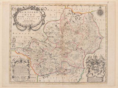 Mapa Hertfordshire od John Seller