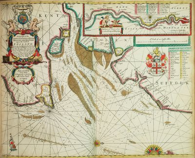 Pobřeží Anglie od Southforelandu po Orfordness od John Seller