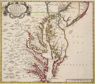 Mapa Virginie od John Senex