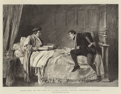 Ilustruje nový příběh H Ridera Haggarda s názvem Montezumova dcera od John Seymour Lucas