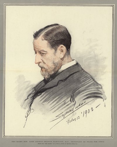 Ctihodný lord George Francis Hamilton, poslanec, státní tajemník pro Indii od John Seymour Lucas