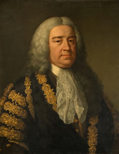 Portrét The Rt. Honzo Henry Pelham 1694-1754. od John Shackleton