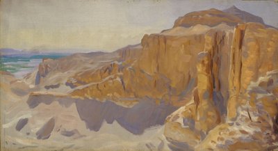 Útesy v Deir el Bahri, Egypt, 1890-91 od John Singer Sargent