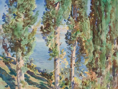 Korfu: Cypřiše od John Singer Sargent