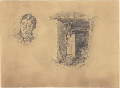 Hlava chlapce; a Vchod do chatrče od John Singer Sargent