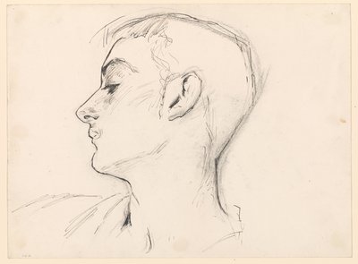 Hlava mladého muže (Albert de Belleroche) z profilu od John Singer Sargent