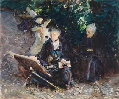 V Generalife, 1912 (čb, vosková pastelka a grafit na bílém vliesovém papíře) od John Singer Sargent