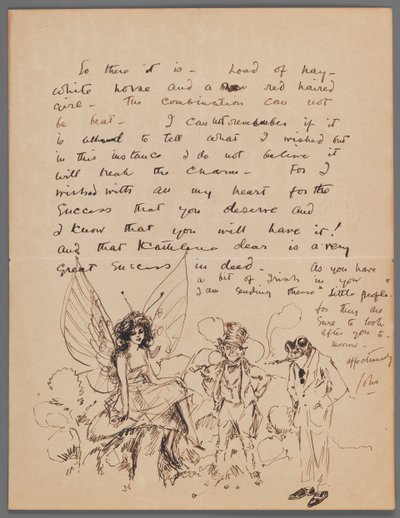 Dopis Kathlene MacDonell (inkoust na papíře) od John Singer Sargent