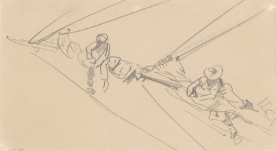 Muži na ráfku, kolem roku 1876 (grafit na tkaném papíře) od John Singer Sargent