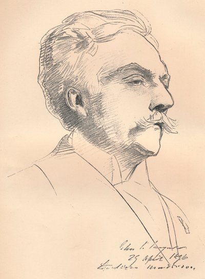 Portrét-Sketch of M. Gabriel Faure, c1889 od John Singer Sargent