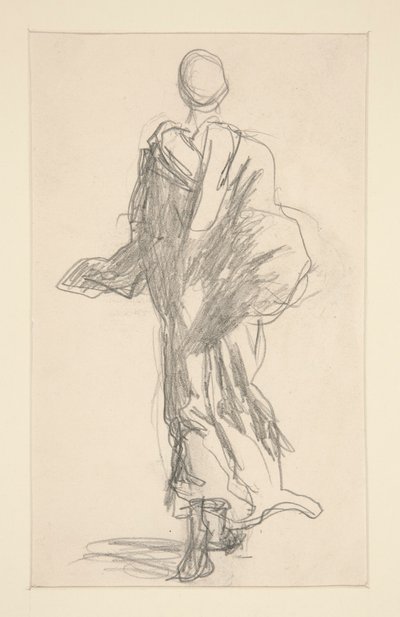 Zadní pohled na zahalenou postavu od John Singer Sargent
