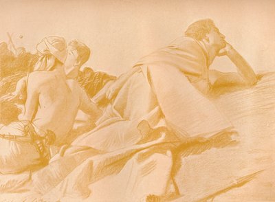 Ležící postavy David v Saulově táboře, c1905 od John Singer Sargent