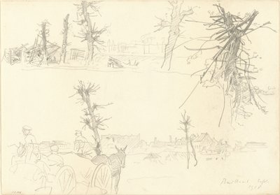 Vojáci ve zdevastované krajině [recto], 1918. od John Singer Sargent