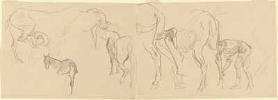 Studie pro "Kování kalvárských koní vpředu" [recto] od John Singer Sargent