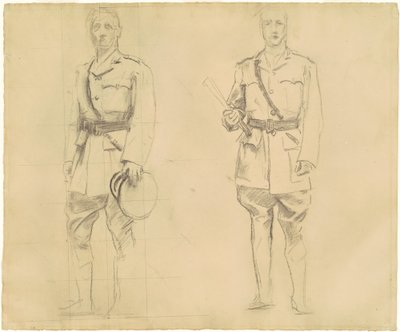 Studie generálů Plumera a Haiga pro generální důstojníky první světové války [recto], 1920-1922. od John Singer Sargent