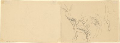 Studie pro podkování kalvárských koní na frontě [verso], 1918. od John Singer Sargent