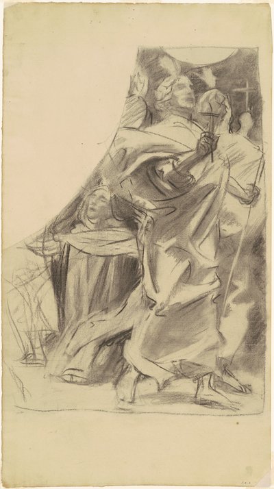 Studium na "Triumf náboženství" od John Singer Sargent