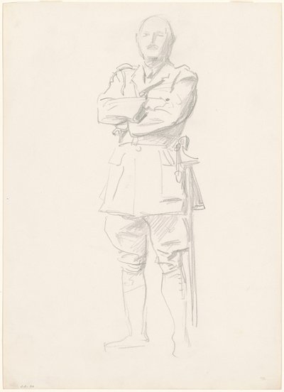Studie generála Louise Bothy pro generální důstojníky první světové války, 1920-1922. od John Singer Sargent