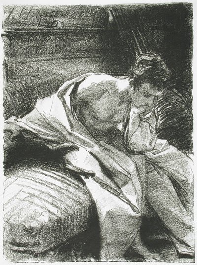 Studie sedícího mladého muže od John Singer Sargent