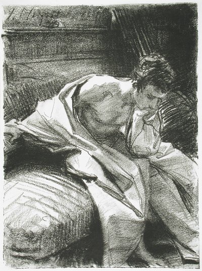 Studie sedícího mladého muže, 1895 od John Singer Sargent